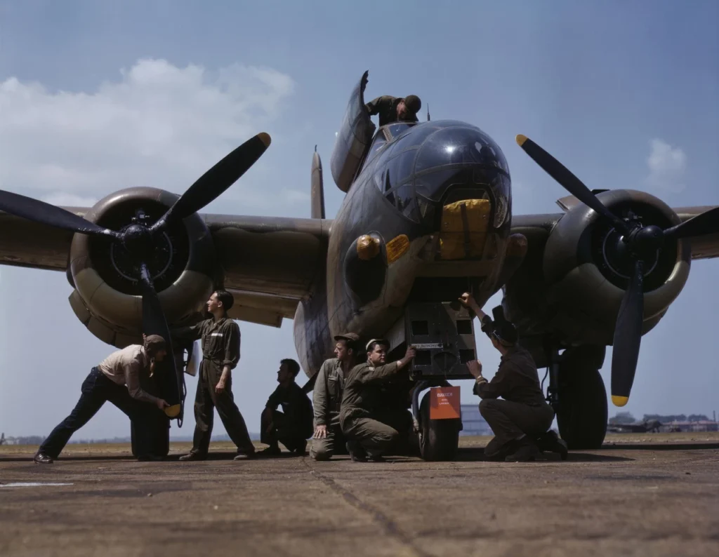 Douglas A-20A in manutenzione