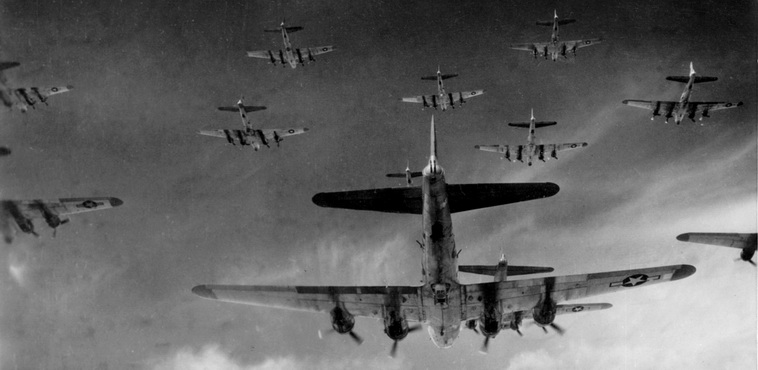 Formazione di B-17 in volo
