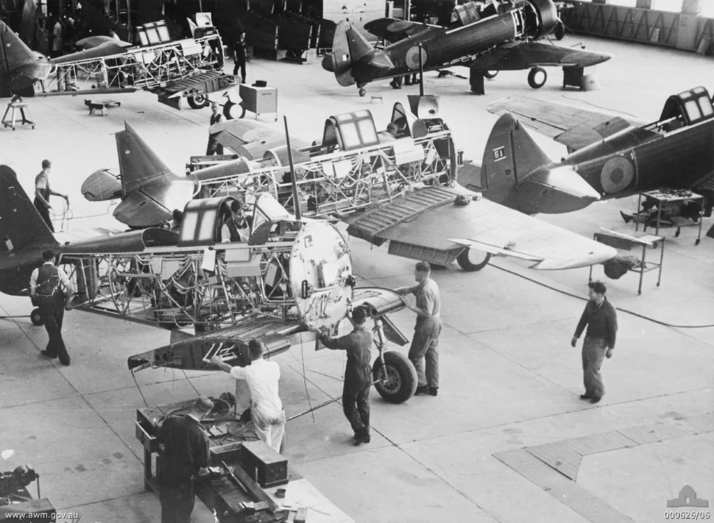 Wirraway in costruzione alle industrie CAC