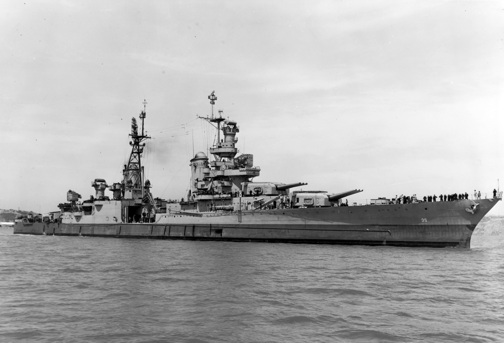 USS Indianapolis CA 35 off the Mare Island Naval Shipyard on 10 July 1945 19 N 86911