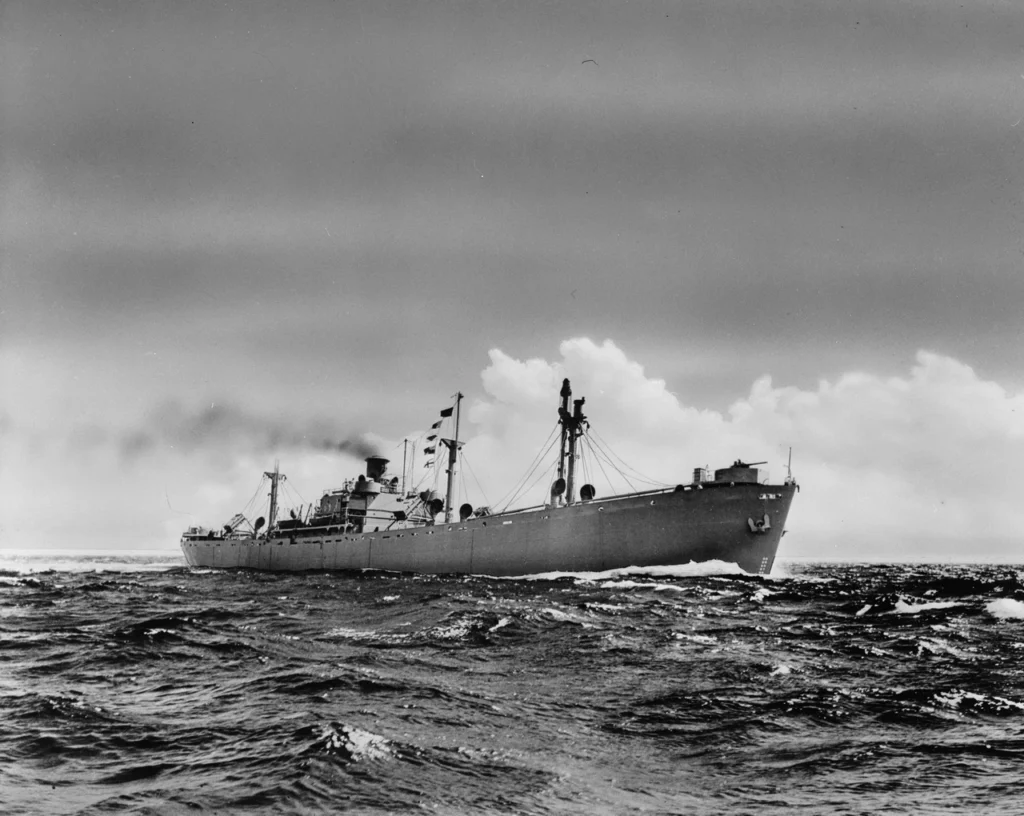 Liberty ship in una foto di propaganda